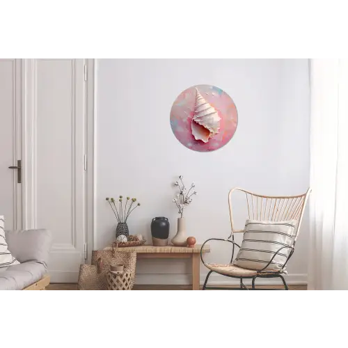 Schelp - Pastel - Pink Wandcirkel aluminium klein -woonkamer