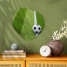 Voetbal - Grasveld - Sport - Groen Wandcirkel Organisch Forex 3mm klein -sfeer2