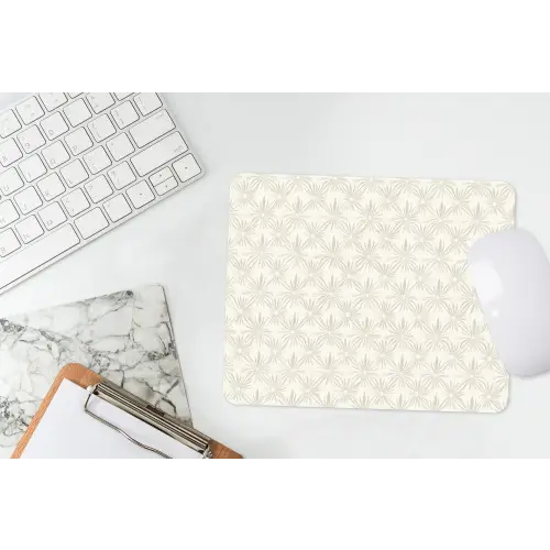 Patroon - Bloemen - Beige muismat rubber klein 262 -witbureau