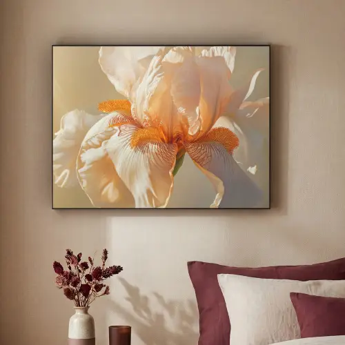 Close up - Oranje - Iris Textielframe - compleet frame klein -sfeer1