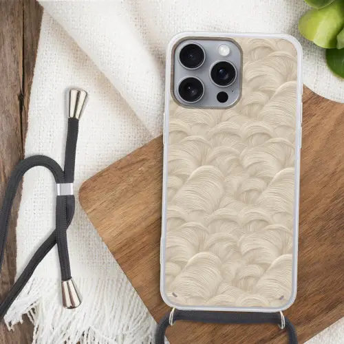 Bogen - Patroon - Beige Hoesje iPhone 16 Pro Max met koord klein 804 -sfeer4