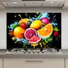 Fruit - Graffiti - Kleurrijk - Sinaasappel - Aardbei - Abstract keuken achterwand spatscherm klein -3d_website