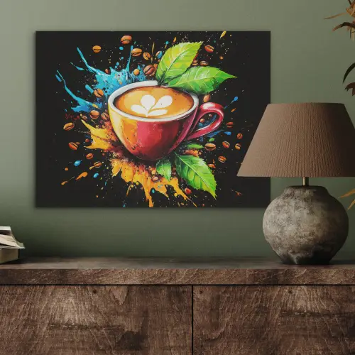Koffie - Graffiti - Drinken - Abstract PET vilt klein -sfeer2