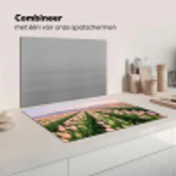 Tulpen - Landschap - Roze Inductie beschermer vinyl 3mm klein -wsfeer7_website