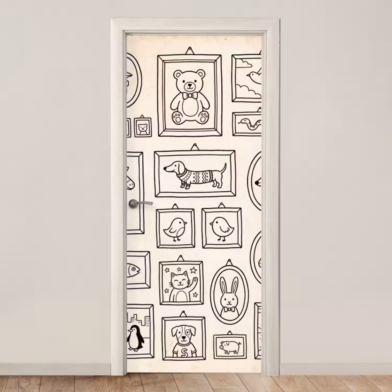 Deursticker - Dieren - Illustratie - Lijsten - Galerij - Speels