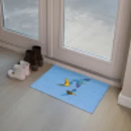 Papagaai - Vliegen - Blauw - Geel Deurmat klein -sfeer3