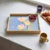 Tulpen - Roze accenten - Blauw Dienblad Rechthoek middel -sfeer2