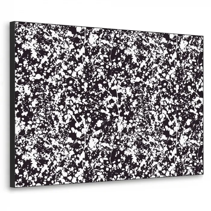 Spat - Stippen - Zwart - Wit Textielframe zwart klein 947 -3d