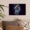 Ruimte - Neon - Astronaut - Sterren canvas 2cm klein -sfeer1