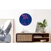Brutaal - Grappig - Blauw Wandcirkel aluminium klein -kantoor