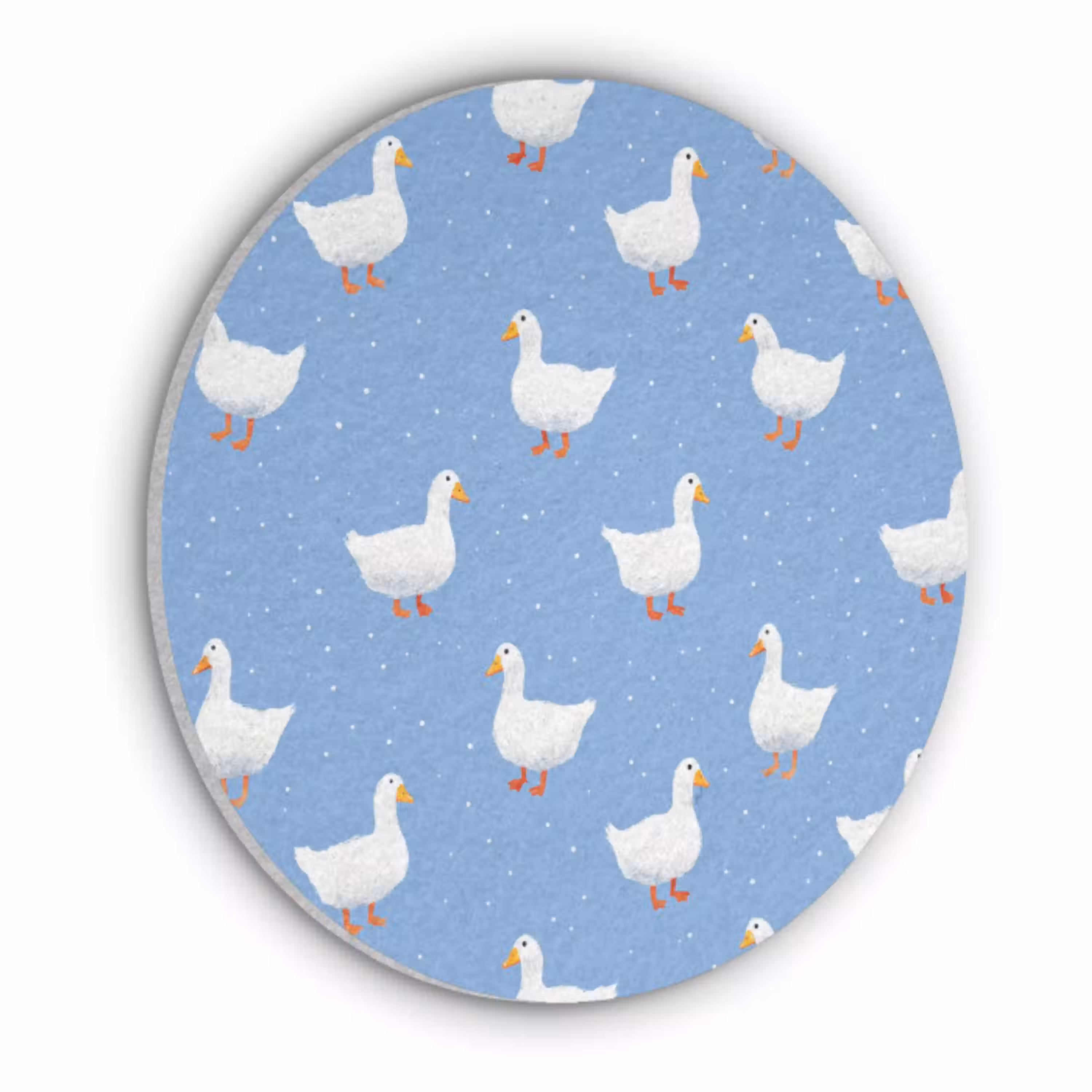 Ganzen - Elegant - Blauw Akoestische PET Vilt - Rond klein 838 -3d