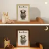 Aap - Roze bloemen - Speels Light Box met kabel (Kinderlampje) klein -sfeer3_kind