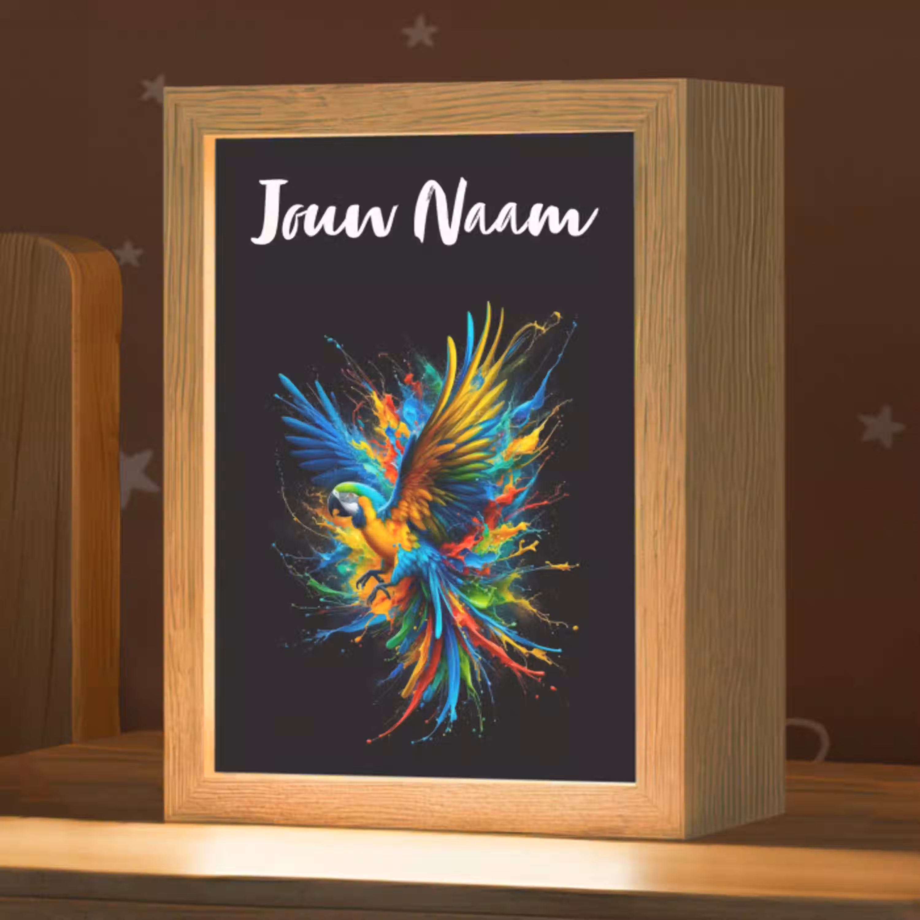 Papegaai - Vogel - Dier - Kleurrijk - Verf Light Box met kabel (Kinderlampje) klein -zzz_3d_website
