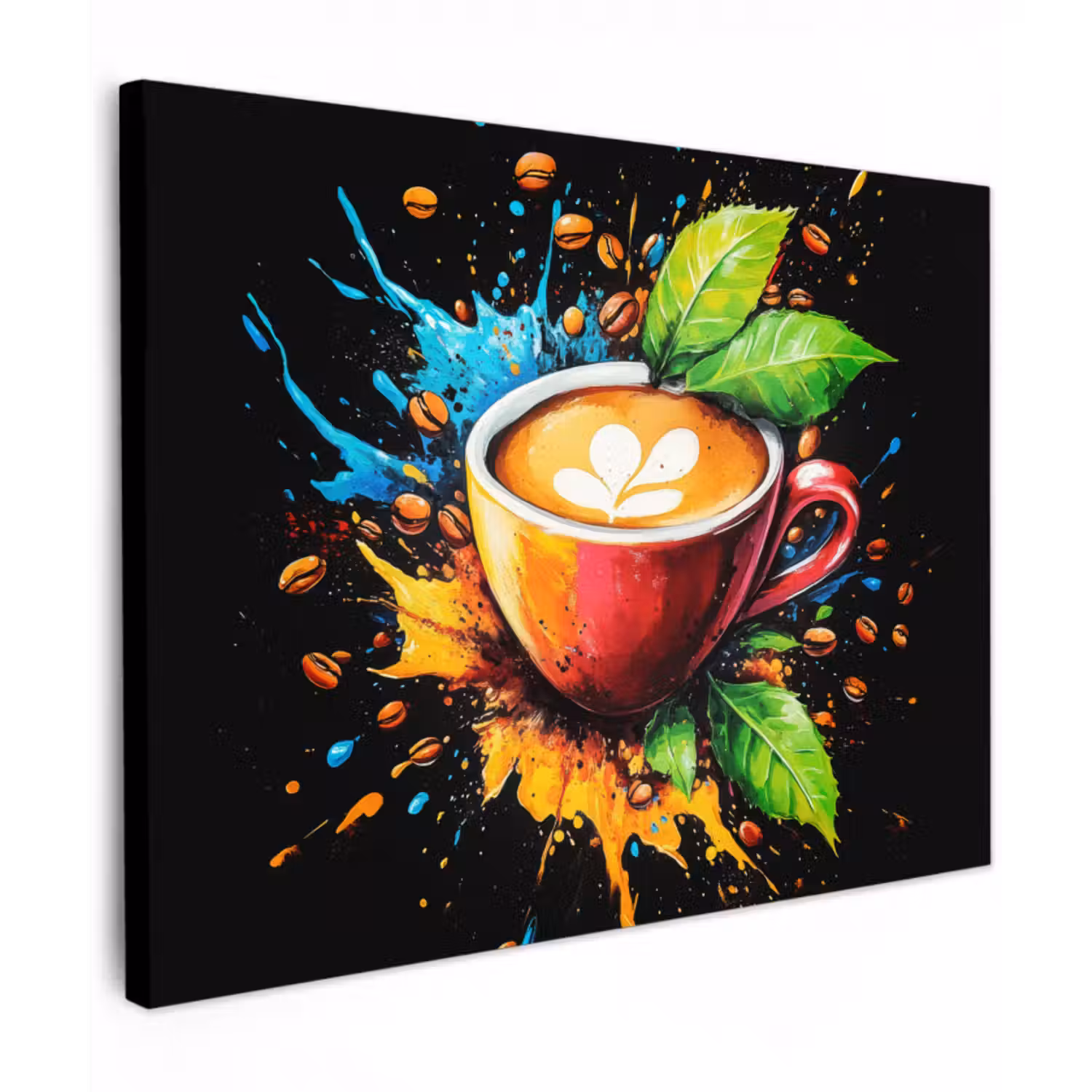 Leinwandbild - Kaffee - Graffiti - Trinken - Abstrakt
