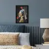 Meisje met de parel - Johannes Vermeer - Bloemen - Rood fotolijst zwart zonder passe partout klein -sfeer3