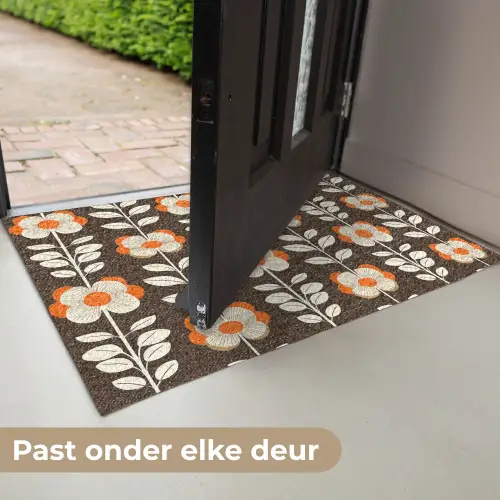 Bloemen - Retro - Bruin Deurmat klein 898 -USP_NL