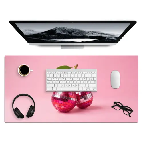 Disco - Kersen - Roze Muismat XXL klein -3d