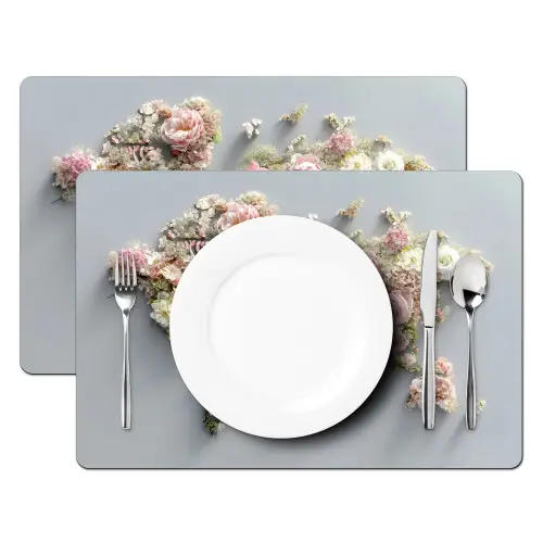 Wereldkaart - Rozen - Roze Placemat vinyl groot -zzsfeer2_Kitchenyeah-website