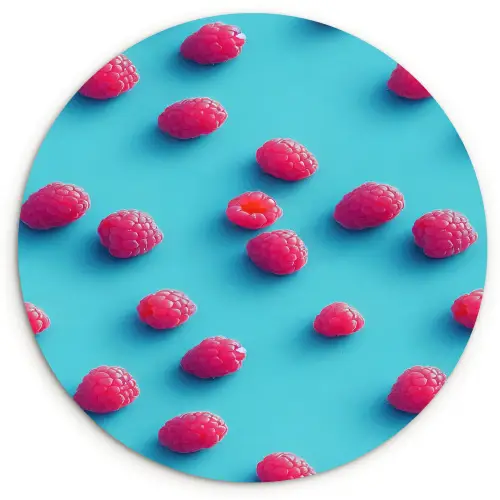 Blauw - Frambozen - Roze Wandcirkel plexiglas klein 852 -3d