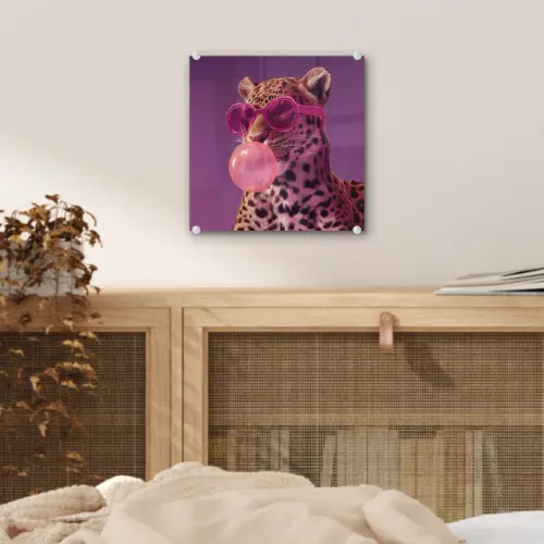 Panter - Zonnebril - Kauwgombel - Roze plexiglas 5mm klein -sfeer4