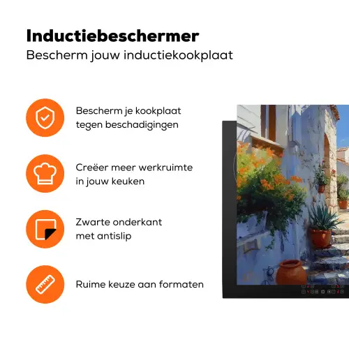 Trap - Huizen - Berglandschap - Zee Inductie beschermer vinyl 3mm klein -zzzzzzz-td-ups