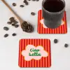 Ciao bella - Tekstwolk - Strepen - Oranje onderzetter kurk middel -sfeer2