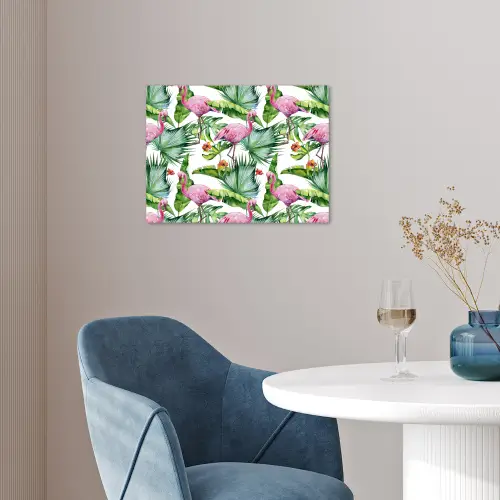 Inductie beschermer - Bladeren - Flamingo - Jungle - Inductiemat poster papier klein -sfeer3