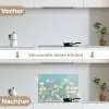 Stengels - Bloemen - Lucht - Wit keuken achterwand spatscherm klein -voor_na_DE