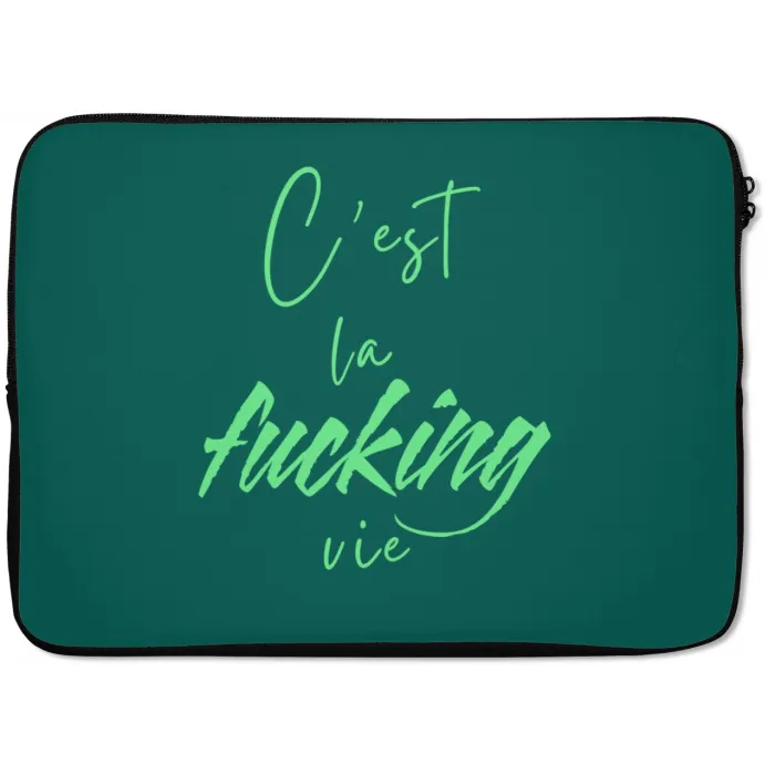 c'est la fucking vie - Groen - Handgeschreven laptophoes neopreen klein -zkaufland3dotto