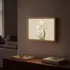 Tulpen - Wit - Bladeren Light Box met batterij (Wandlamp) middel -sfeer1