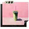 Beker - Rietje - Minimalistisch - Groen Inductie beschemer met haakjes middel -3d