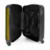 Geel groen slangenhuid met symmetrische schubstructuur NBS - Handbagage koffer - Kinderen Unisex middel -binnenkant