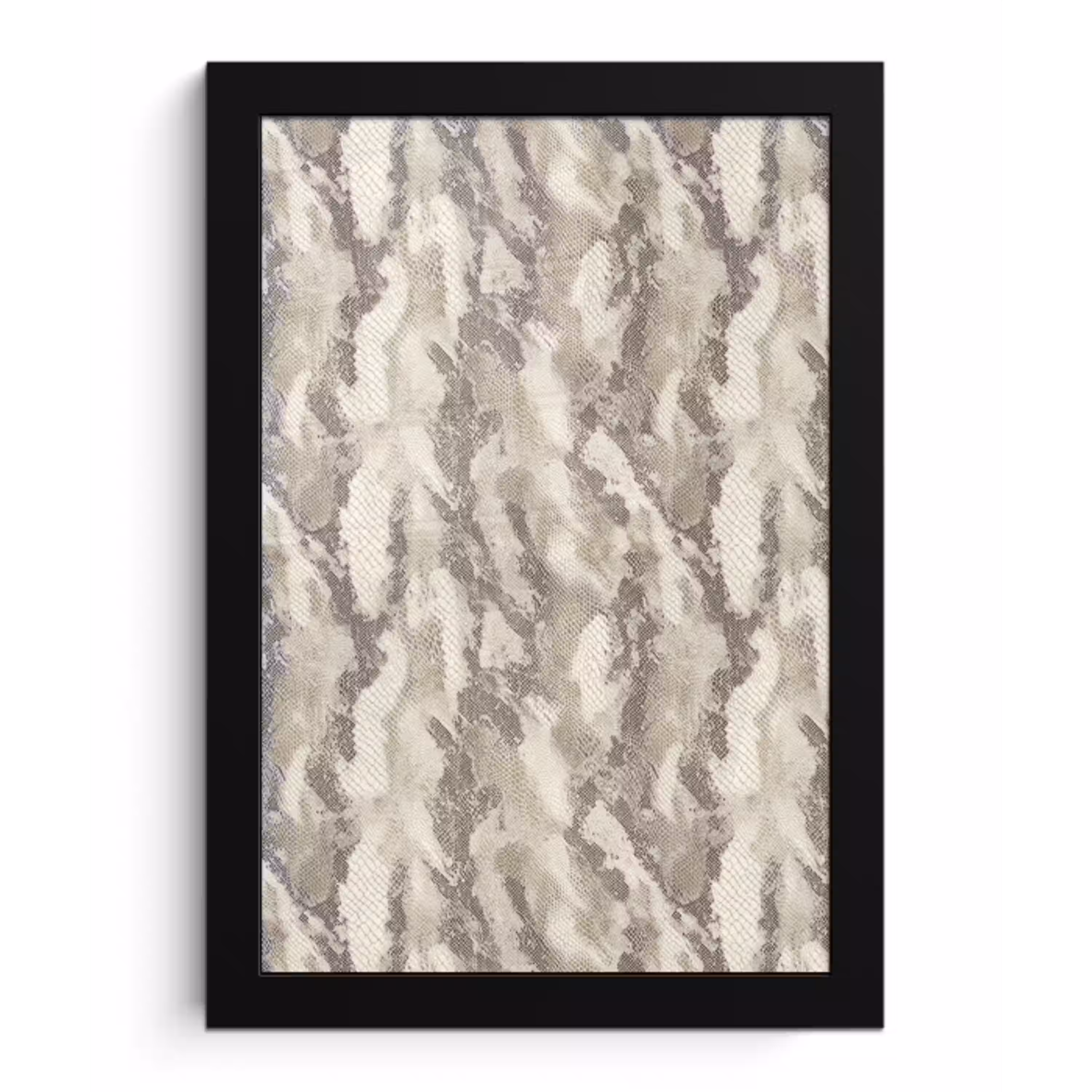 Slang - Patroon - Taupe fotolijst zwart zonder passe partout klein 224 -3d
