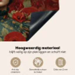 Bloemen - Dieprood - Zonnebril - Vrouw Inductie beschemer met haakjes klein -ky-onderkant-nl
