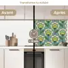 Retro - Design - Jaren 70 - Bloem keuken achterwand 2 middel 871 -voor-na2_FR