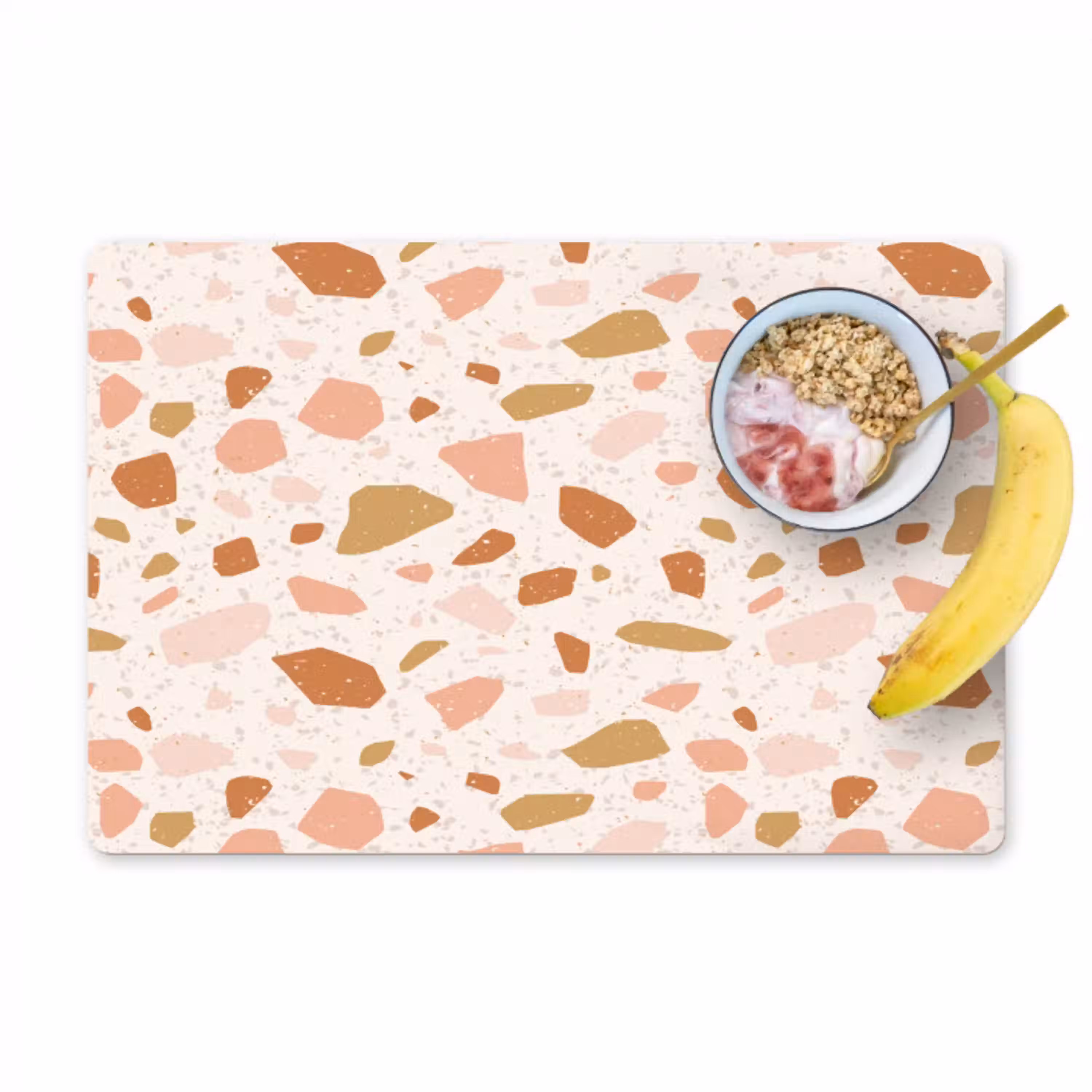 Terrazzo -  Patroon - Kleurrijk - Zalm Placemat vinyl groot 368 -zzzproduct_Kitchenyeah-website