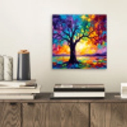 Boom - Landschap - Natuur - Abstract - Kleurrijk aluminium wit klein -sfeer1