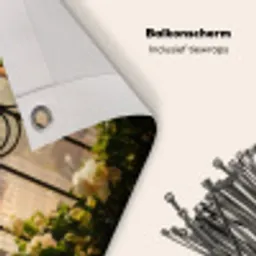 Bloemen - Hek - Stadszicht - Zomer Balkonbeschermer Duitsland klein -closeup_NL