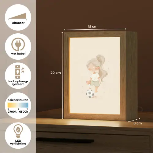 Meisje - Voetbal - Beige Light Box met kabel klein -USP_NL