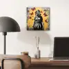 Meisje - Gasmasker - Vlinders - Graffiti aluminium wit klein -sfeer5