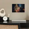 Kerstman - Haard - Donker poster papier klein -sfeer1