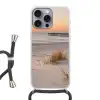 Pier - Zonsondergang - Strand Hoesje iPhone 16 Pro Max met koord klein -3d