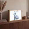 Delftsblauw - Haasje - Wit Light Box met batterij (Wandlamp) middel -sfeer2