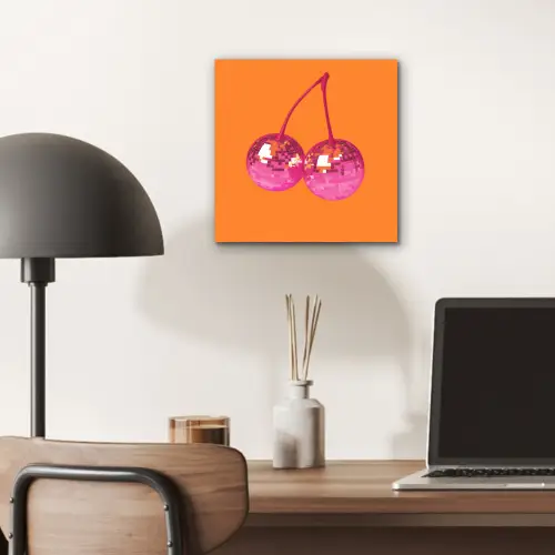 Discoballen - Kers - Spiegels - Roze aluminium wit klein -sfeer5