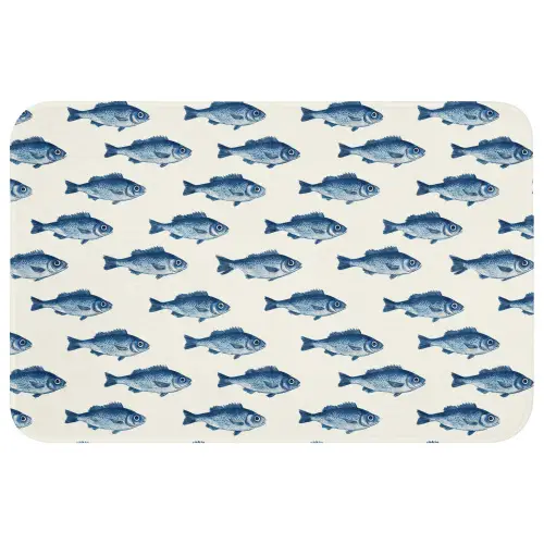 Vis - Patroon - Blauw Badmat klein 997 -3d
