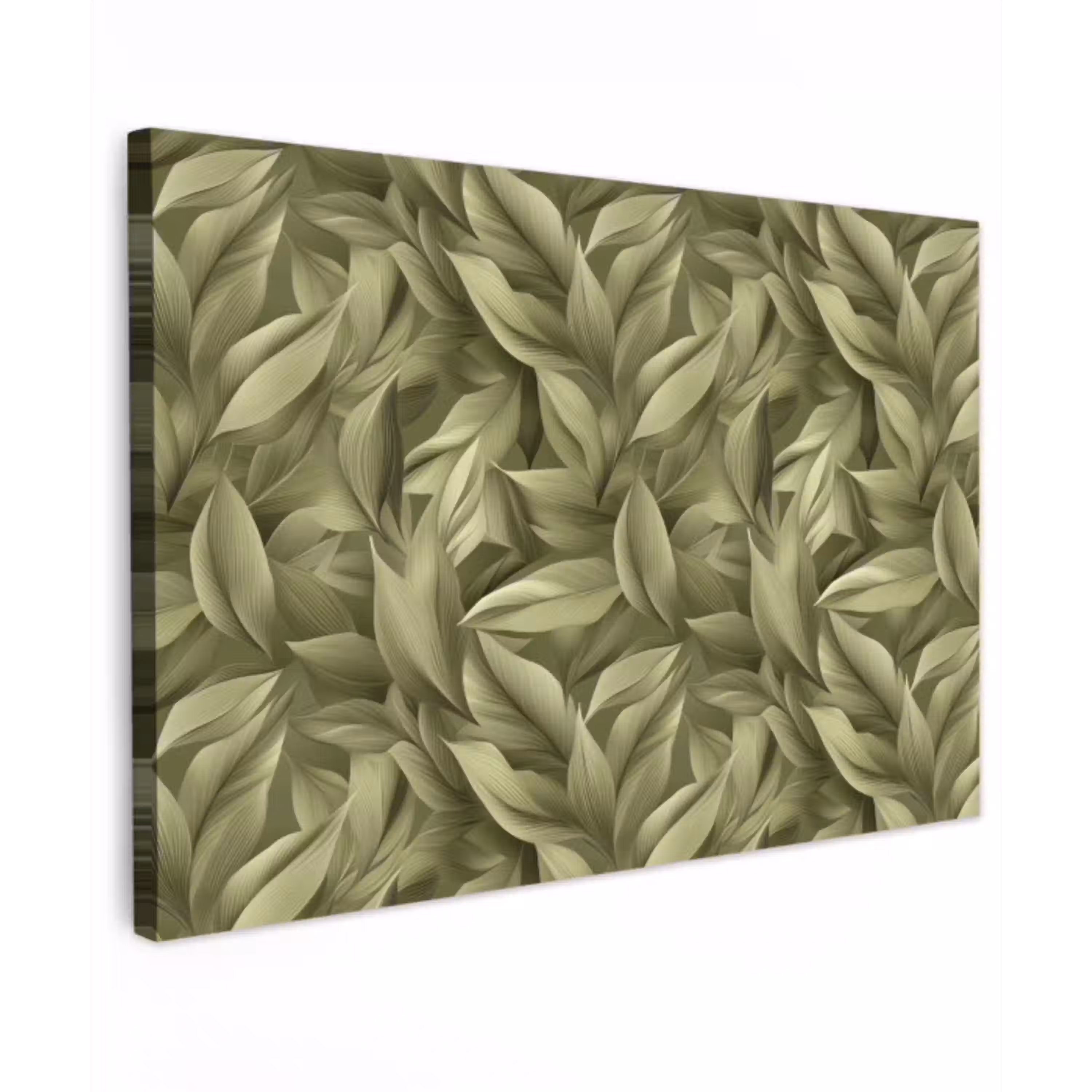 Bladeren - Modern - Groen Tuinposter op houten frame 2 cm dik klein 845 -3d