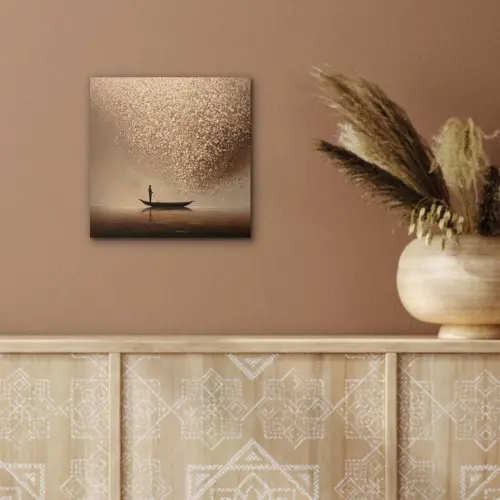 Bootje - Blaadjes - Goud - Water aluminium wit klein -sfeer4