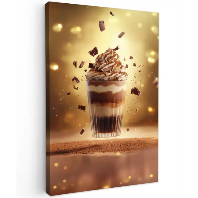 Dessert - Chocolade - Zoet - Eten Tuinposter op houten frame 2 cm dik klein -3d