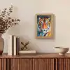 Tijger - Dieren - Olieverf - Kunst Light Box met kabel (Tafellamp) klein -sfeer2