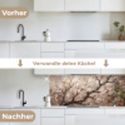 Bloesem - Takken - Schilderij - Beige - Serene keuken achterwand 2 middel -voor-na_DE